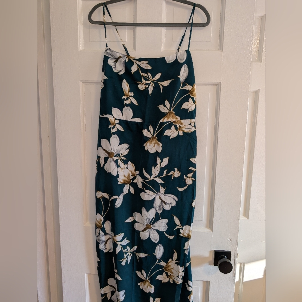 RIHOAS Teal Floral Maxi Dress